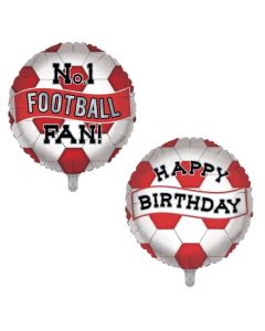 18" No1 Football Fan/Happy Birthday Red & White Foil Balloon