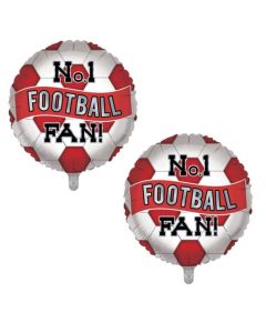 18" No1 Football Fan Red & White Foil Balloon
