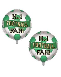 18" No1 Football Fan Green & White Foil Balloon