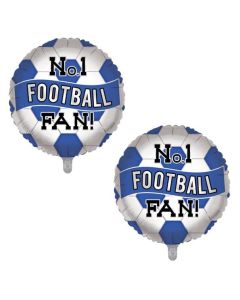 18" No1 Football Fan Blue & White Foil Balloon