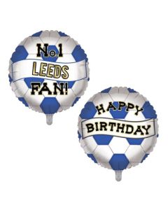 18" No1 Leeds Fan/Happy Birthday Football Foil Balloon
