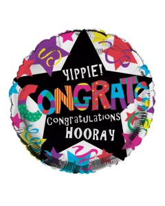 18" Multi Coloured Congratulations Round Foil Simon Elvin