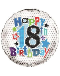 18" PRINTED FOIL BALLOON 18TH MALE - FB1186/1