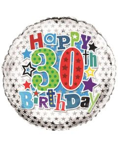 18" PRINTED FOIL BALLOON 30TH MALE - FB1188/1