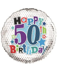 18" PRINTED FOIL BALLOON 50TH MALE - FB1190/1