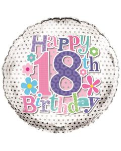 18" PRINTED FOIL BALLOON 18TH FEMALE - FB1191/1