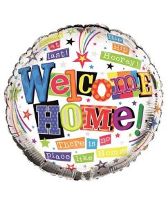 18" Multi Coloured Welcome Home Round Foil Simon Elvin