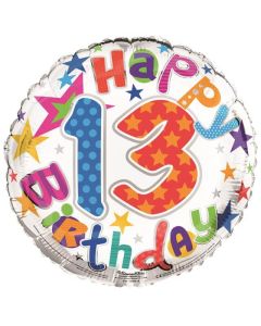18" Printed Foil Balloon Age 13 Unisex Simon Elvin