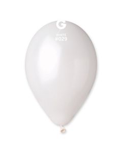 Metallic White 12" Latex Balloons Pk50 #029 Gemar