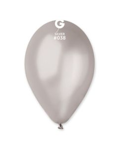 Metallic Silver 12" Latex Balloons Pk50 #038 Gemar