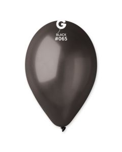 Metallic Black 12" Latex Balloons Pk50 #065 Gemar