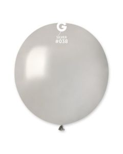 Metallic Silver 19" Latex Balloons Pk25 #038 Gemar