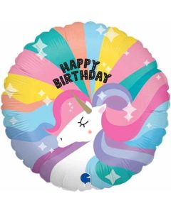 9" Foil Unpackaged Balloon Birthday Unicorn