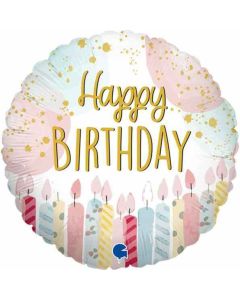 9" Foil Unpackaged Balloon Happy Birthday Candles