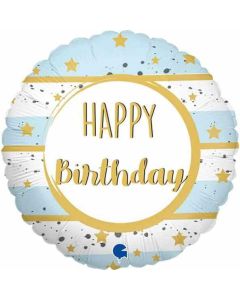 9" Foil Unpackaged Balloon Happy Birthday Star