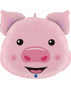 30" Pig Head Foil Balloon Grabo