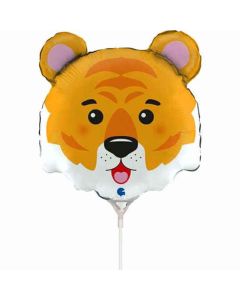 14" Tiger Head Air-Fill Foil Balloon Unpackaged Grabo