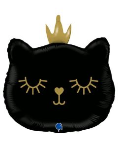 26" Cat Princess Black Foil Balloon Grabo