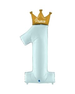 46" 1st Birthday Prince Foil Balloon Grabo