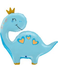 28" Blue Dino Shape Foil Grabo