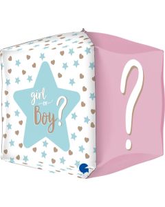 15" Pink & Blue Gender Reveal 4D Foil Grabo