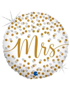 18" 'Mrs' Confetti Foil Balloon Grabo