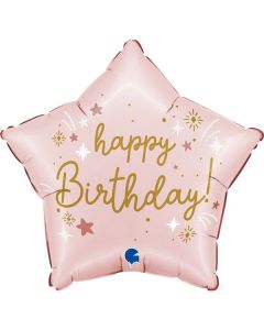 18" Pink Birthday Star Foil Grabo