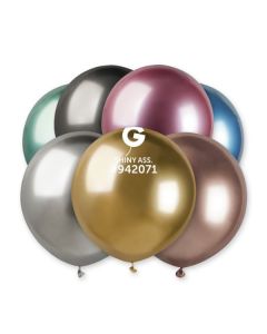 Pk25 Shiny Assorted 19" Latex Balloons #080 Gemar