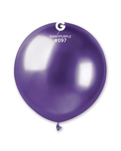 19" Shiny Purple Latex Balloons Pk25 #097 Gemar