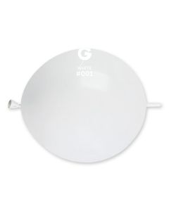 White 13" G-Link Latex Balloons Pk50  #001 Gemar