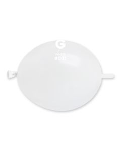 6" White G-Link Latex Balloons Pk100  #001 Gemar