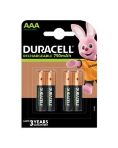 4 Rechargable Batteries AAA Duracell