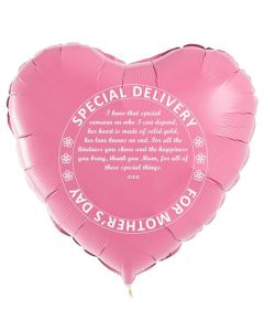 18" LIght Pink heart mother's day Foil Balloon - LPMDFB