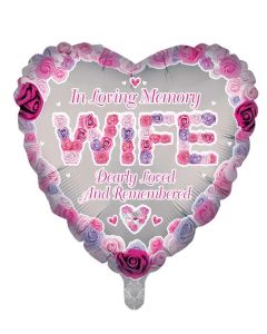 18" In Loving Memory Wife Heart