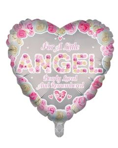 18" In Loving Memory Angel Pink Heart