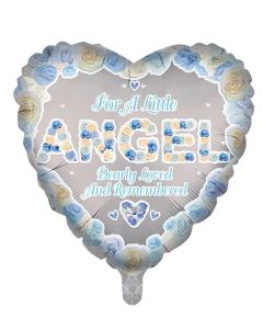 18" In Loving Memory Angel Blue Heart