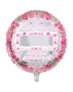 18" In Loving Memory Pink Round Personalised Balloon