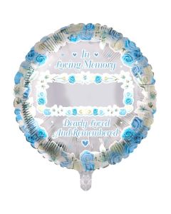 18" In Loving Memory Blue Round Personalised Balloon