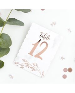 Rose Gold Table Numbers Club Green