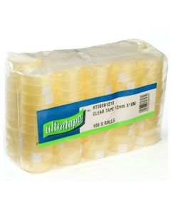 Clear Tape 12mm x 10m Pk100 Ultratape