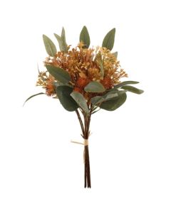 42cm Dried Flower and Blue Gum Bundle Brown