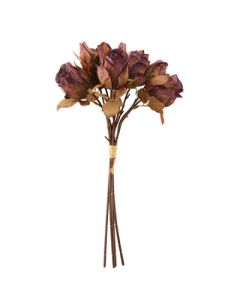 37cm Dried Image Rose Bud Bundle Purple
