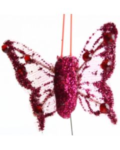 4CM FUCHSIA BUTTERFLIES - SFH051682/6S FUCHSIA/1