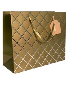 Gold Foil Effect Diamonds Large Shopper Gift Bag Pk6 (Tulip)