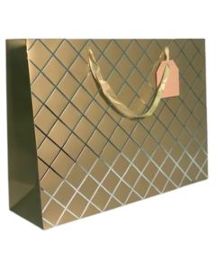 Gold Foil Effect Diamonds Extra Large Shopper Gift Bag Pk6 (Tulip)