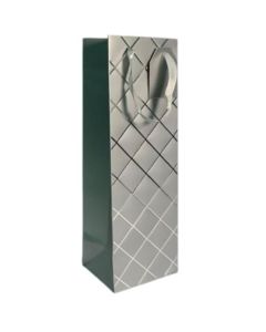 Silver Foil Effect Diamonds Bottle Gift Bag Pk6 (Tulip)
