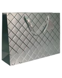 Silver Foil Effect Diamonds Extra Large Shopper Gift Bag Pk6 (Tulip)