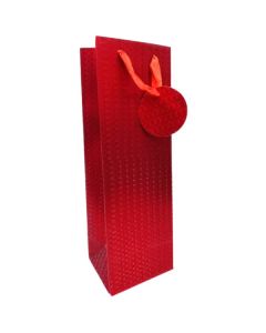 PK6 BOTTLE BAGS RED FOIL EMBOSSED - TURED-1B
