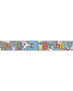 Single Banner Age 3 Multi Coloured 2.5m Foil Simon Elvin