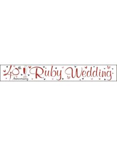 Single Banner Red & White Ruby Wedding 2.5m Simon Elvin